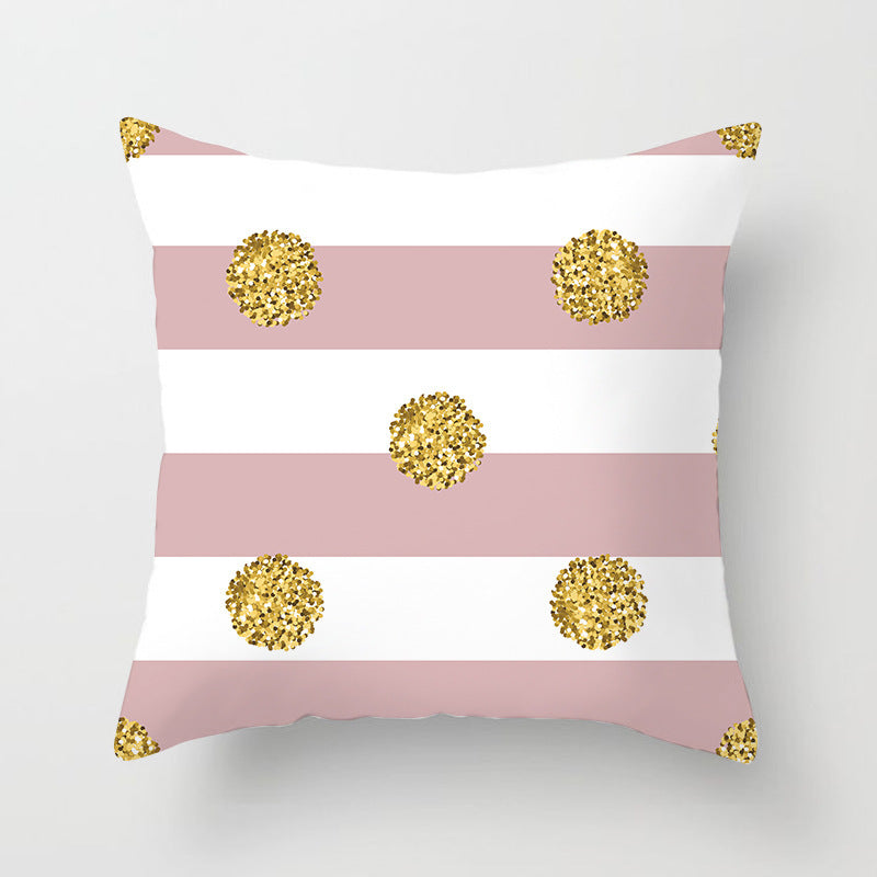 Golden Geometric Printing Sofa Pillowcase Cushion Cover