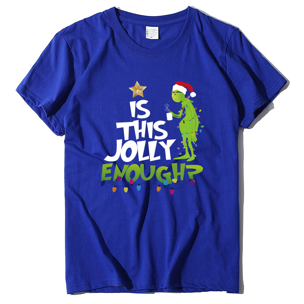 Green Man English Printed Short Sleeve T-shirt Casual Women's T-shirt Fashion Women's Top Loose T-shirt