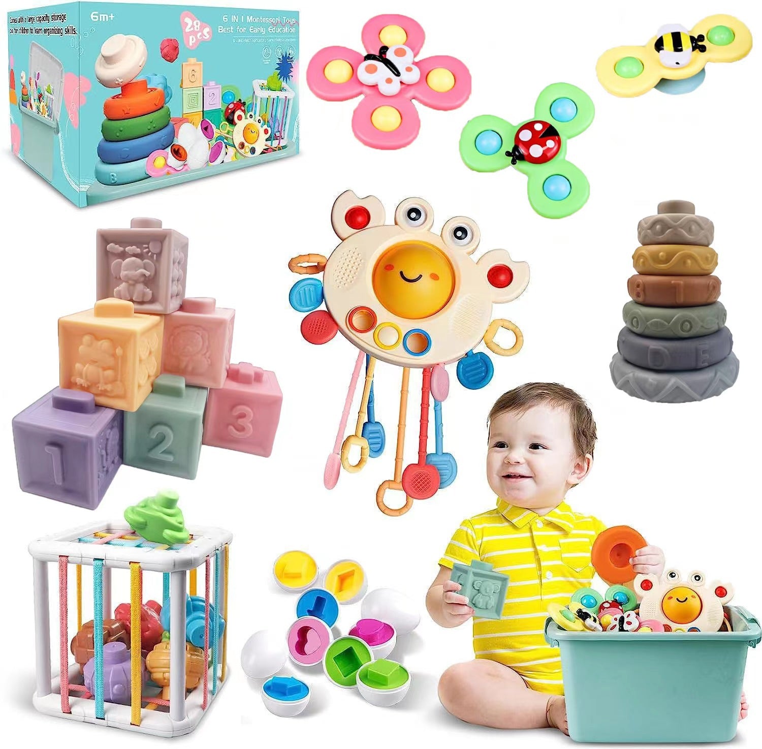 Educational Suit Finger Plastic Rubber Washer Brick Pro Splash Cup Enlightenment Toy In Stock