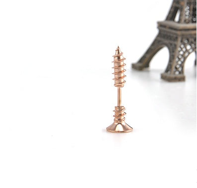 Titanium steel screw earrings