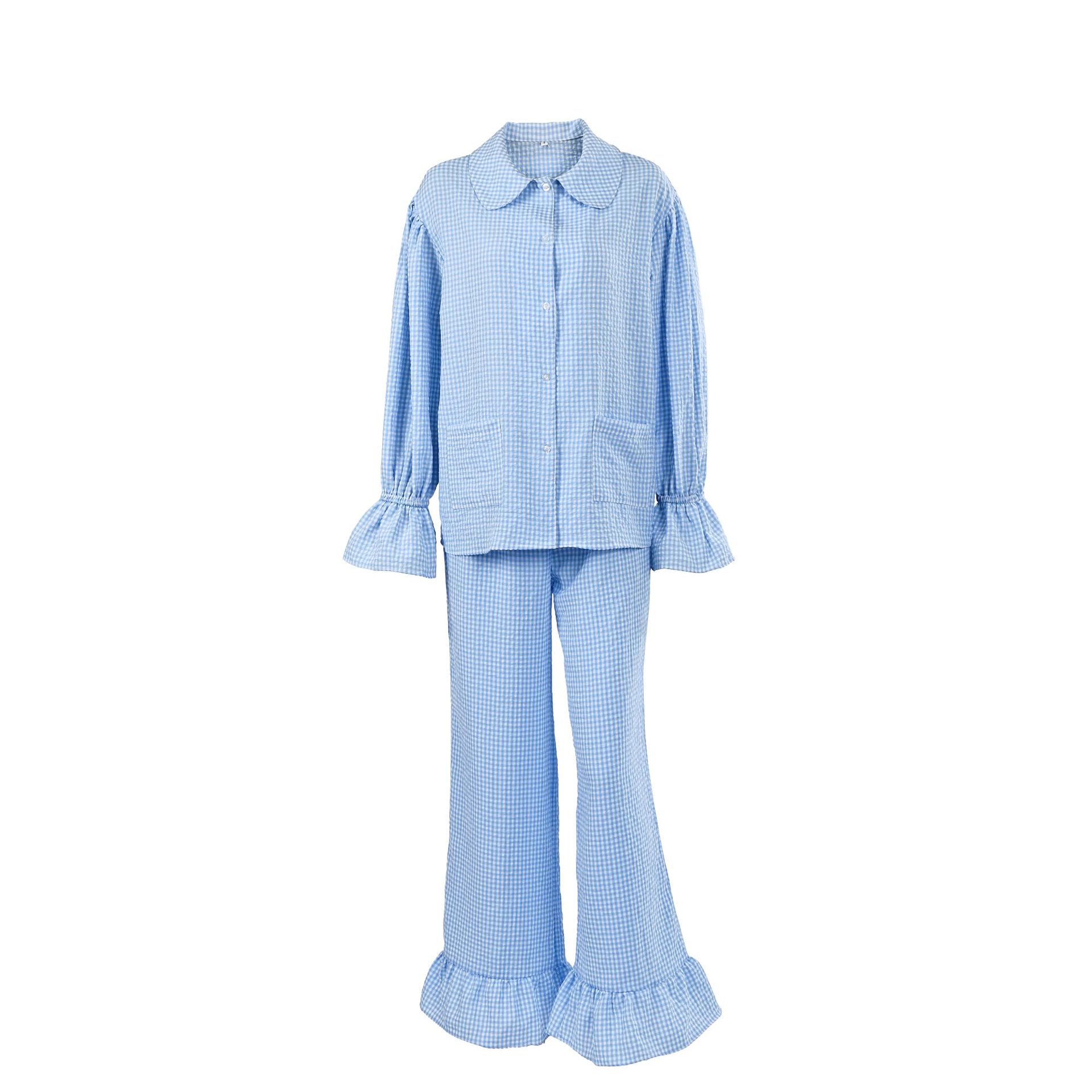 Womens Cozy And Casual Plaid Pants Set For Home Or Outdoors In Europe And America