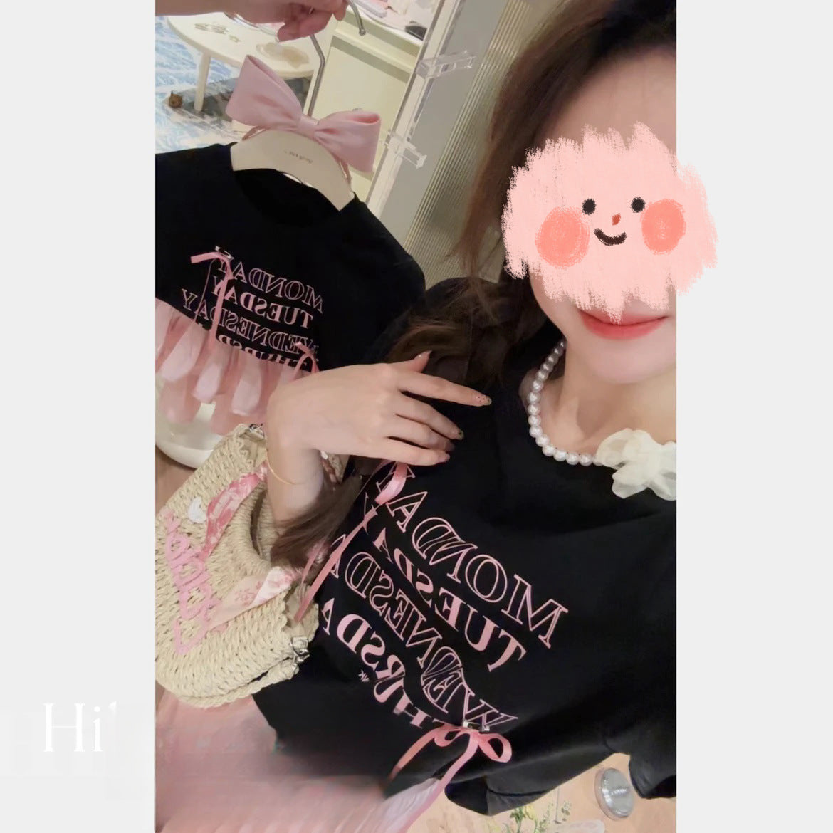 Girls' Pleated Skirt Western Style Letter T-shirt Two-piece Suit