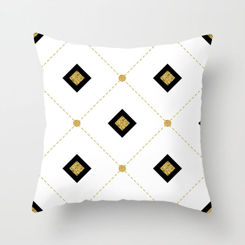 Golden Geometric Printing Sofa Pillowcase Cushion Cover