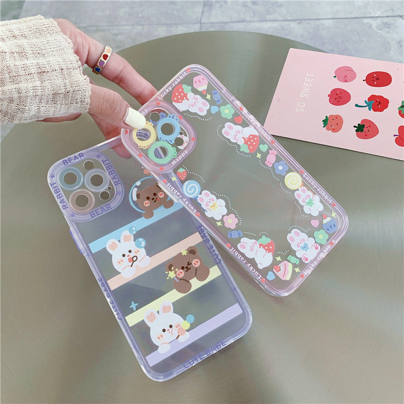 Super Cute Cartoon Rabbit Bear Mobile Phone Case