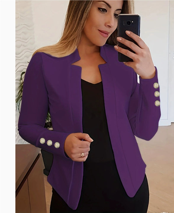 Solid color casual professional blazer