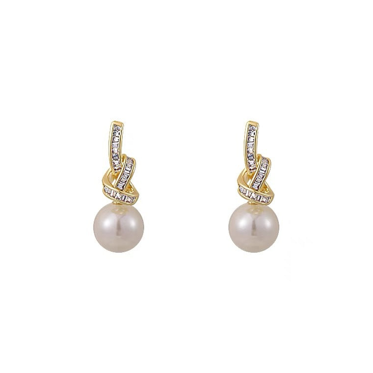 Light Luxury High-grade Micro Inlaid Zircon Chain Earrings