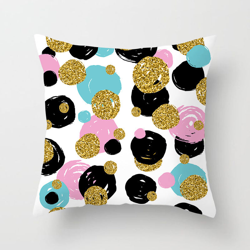Golden Geometric Printing Sofa Pillowcase Cushion Cover