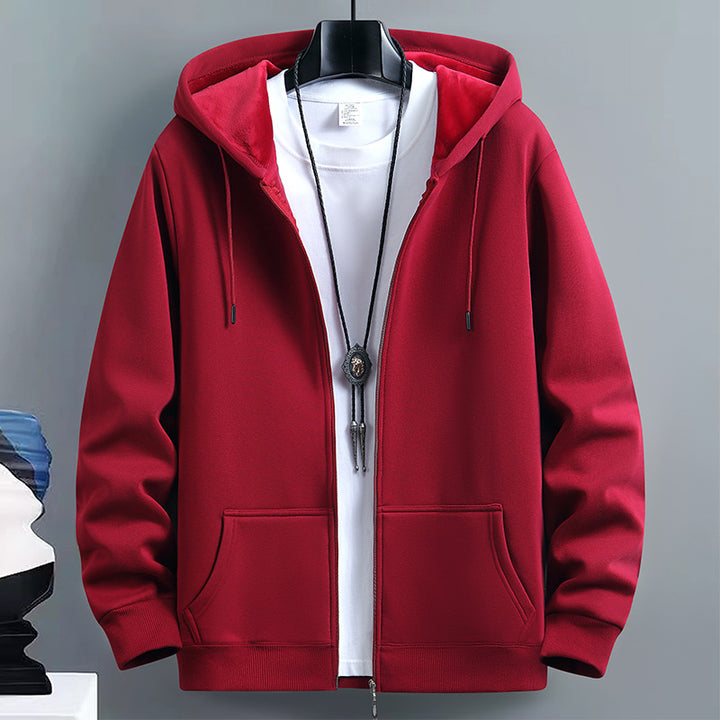 Mens Loose-Fit Hooded Cardigan Sweater For FallWinter
