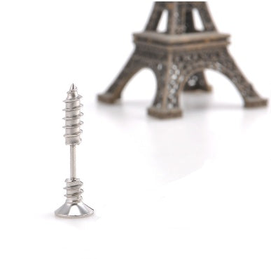 Titanium steel screw earrings