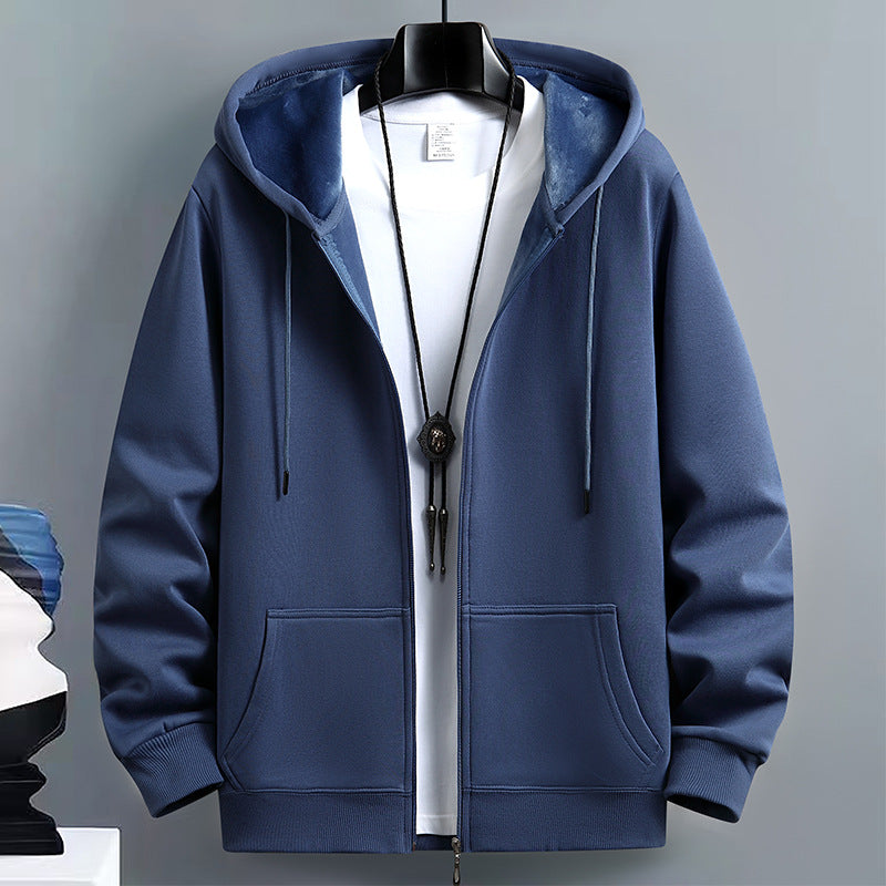 Mens Loose-Fit Hooded Cardigan Sweater For FallWinter