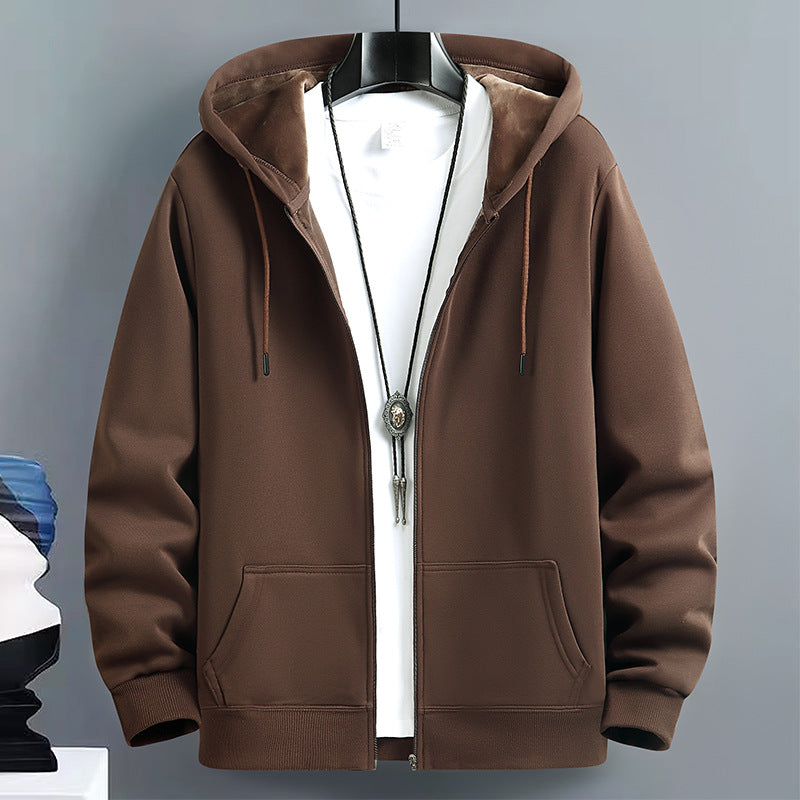 Mens Loose-Fit Hooded Cardigan Sweater For FallWinter