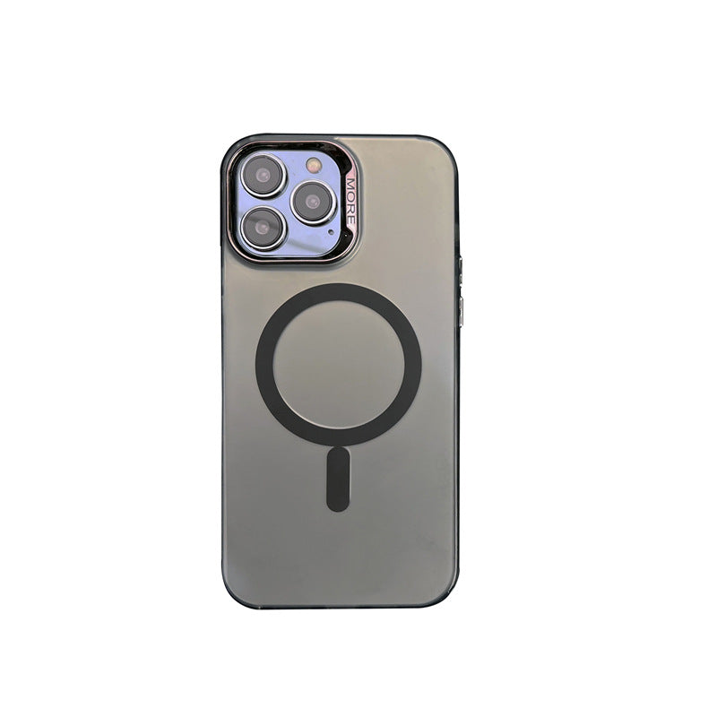Matte Plating Color Silver Magnetic Suction Phone Case