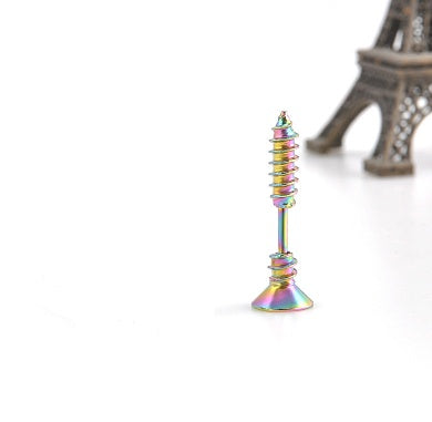 Titanium steel screw earrings