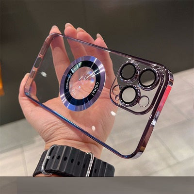 Magnetic Phone Case All-inclusive Electroplating Hard Shell