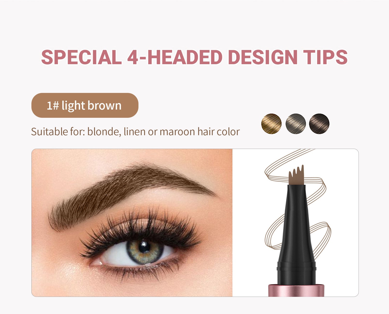 Waterproof And Smooth Not Smudge Four-fork Liquid Eyebrow Pencil