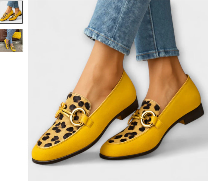Autumn Strap Low-cut Chunky Heel Small Leather Shoes