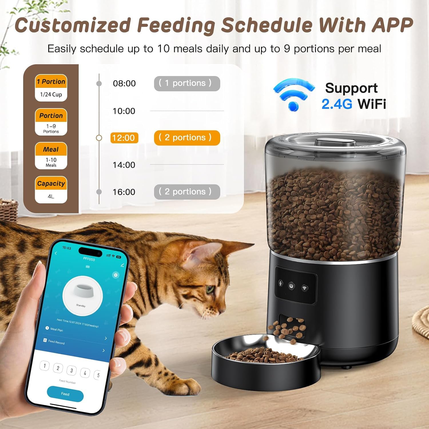 Large-Capacity Gadgeteer Smart App Remote Feeder