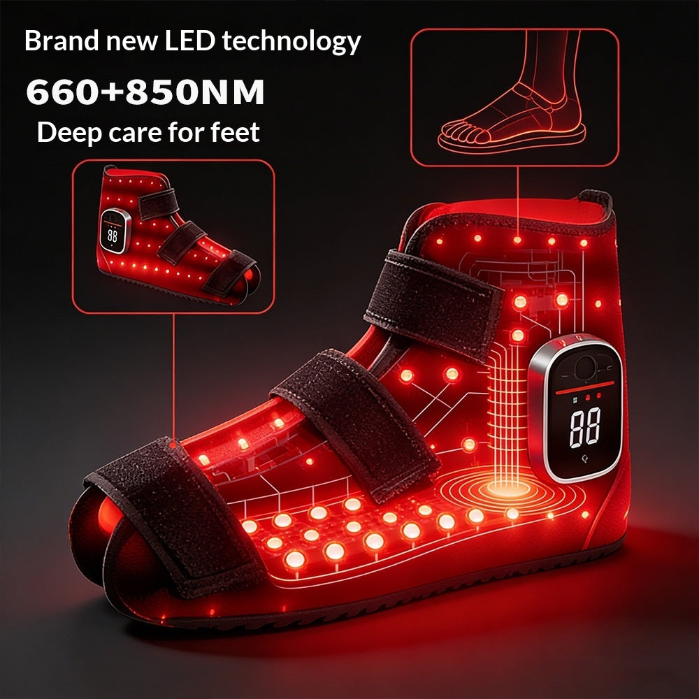 LED Red Light Therapy Shoes Near-Infrared Light Therapy Ankle Care Heated Slippers Smart Blue Light Foot Care Shoe Bags